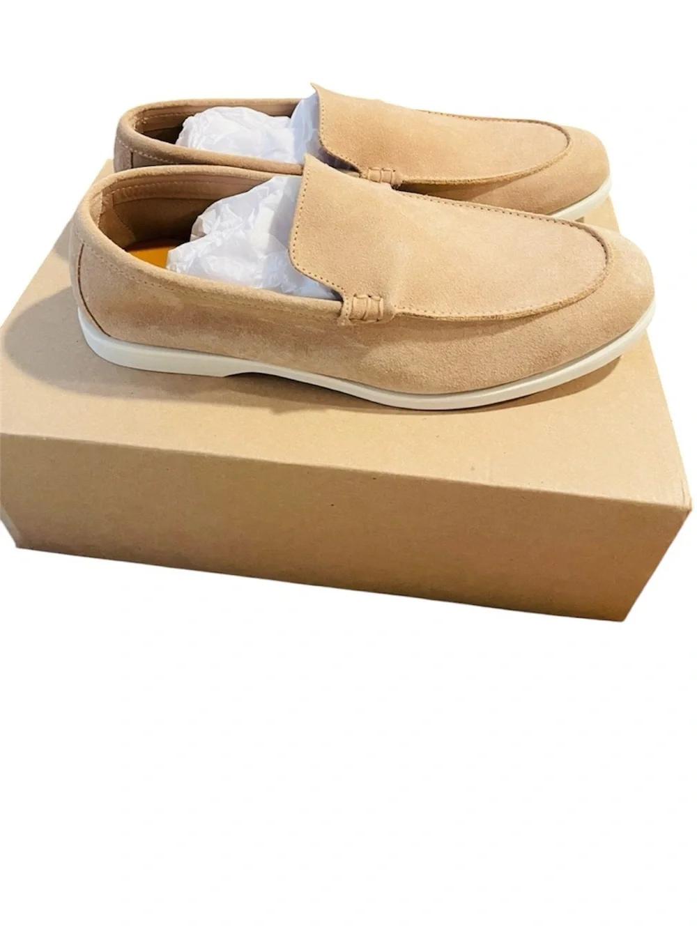 J. Crew Men's Light Tan Suede Slip-On Loafers